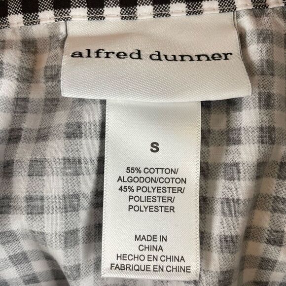 NWT Alfred Dunner Black and White Gingham Button Down Shirt Size S - Picture 7 of 7